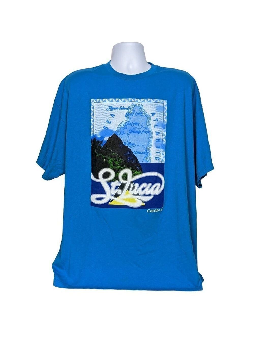 Carnival Cruise Mens T Shirt XXXL St Lucia Palm Trees